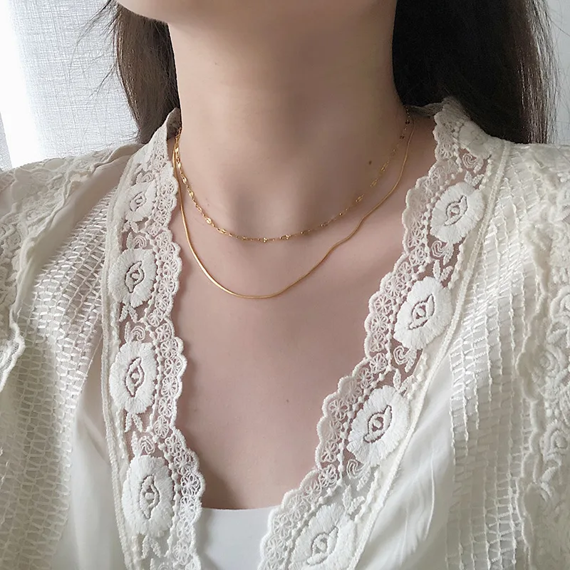 

The Latest Design Classic Literary Style Double Chain Combined Necklace