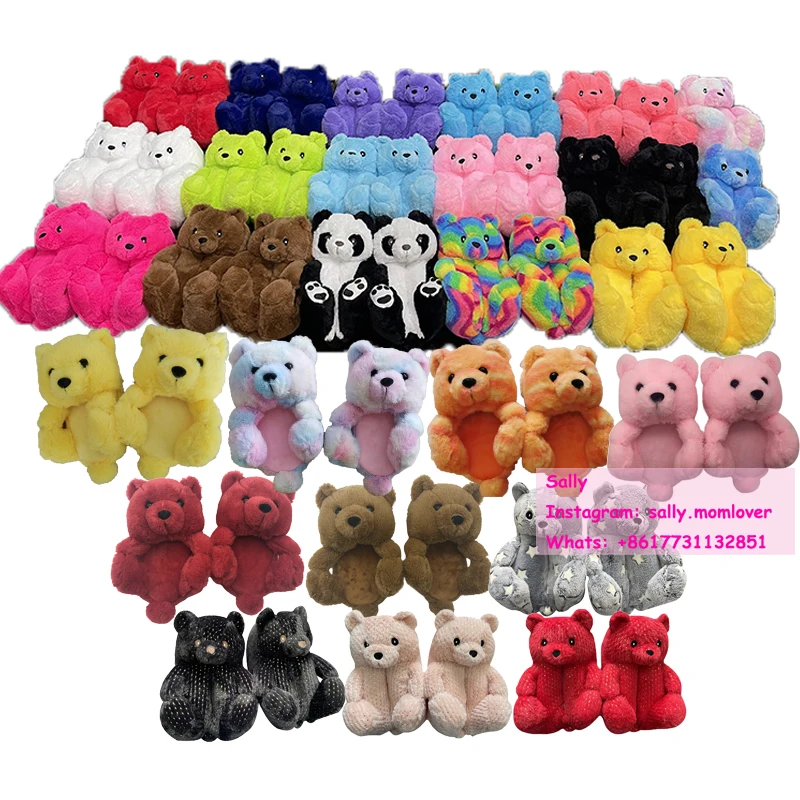 

Put On Bear Inspired Custom 1:1 Best-Selling Shoes Furry Women Adorable  Kids Baby Bear Fur Slides Teddy Bear Slippers