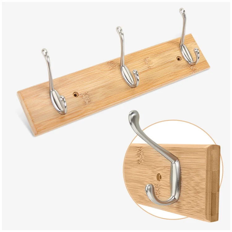 

In Stock European Style Bathroom Wall Hook Porch Solid Wood Coat Hanger Wall Hooks