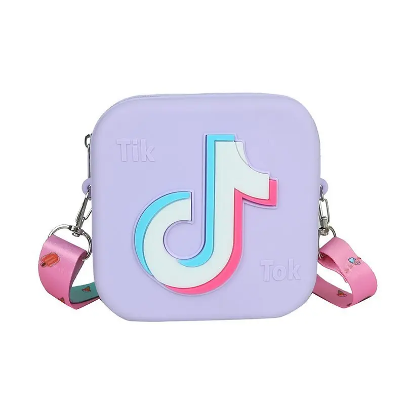 

tik tok jelly bag purse handbags shoulder children square mini cartoon silicone crossbody purses fashion kid jelly bag