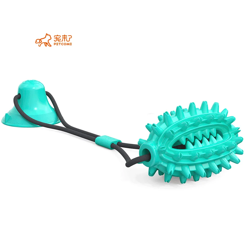 

PETCOME Factory Low Moq Teeth Cleaning Molar Interactive Improve IQ Pulling Suction Cup Dog Toy, 3 colors