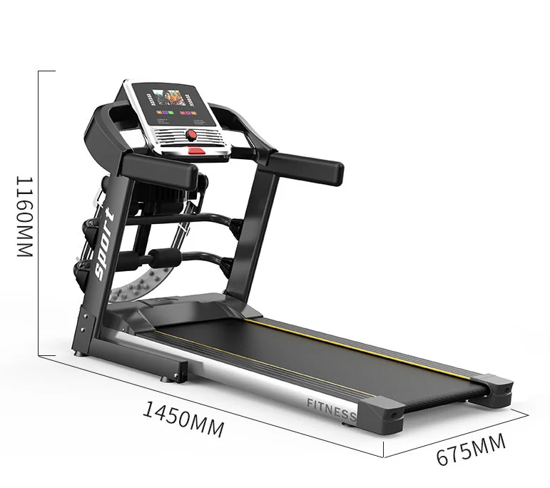 

Cheap Treadmill Home Gym Equipment Fitness Machine Electric Foldable Folding Treadmills For Sale, Black