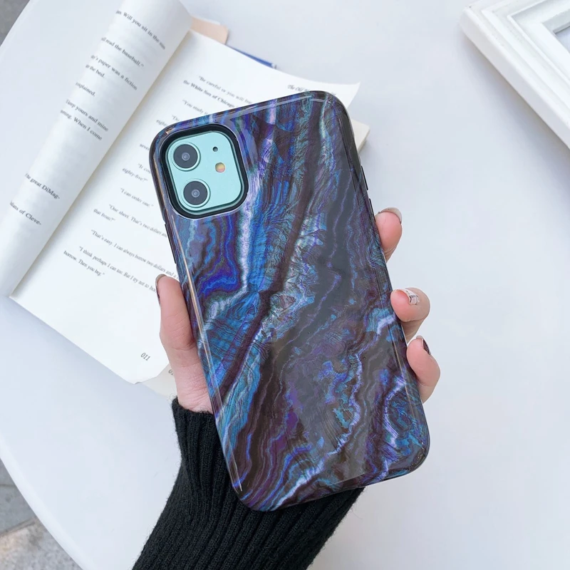 Marble Pattern Solid TPU PC Cell Phone Case For iPhone 11 Pro Max