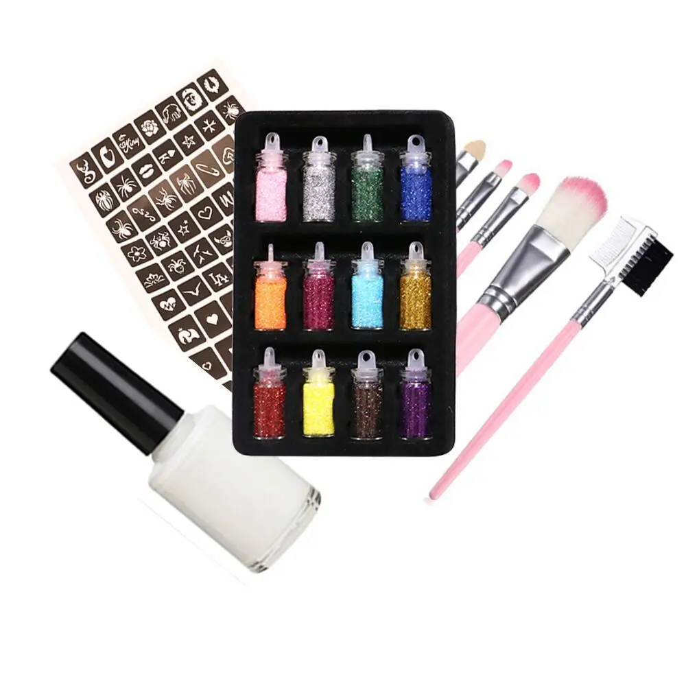 

Tattoo Stickers Glitter Inspired Gold Shinny Metallic Temporary Tattoo Flash Tattoos Kits, As picture