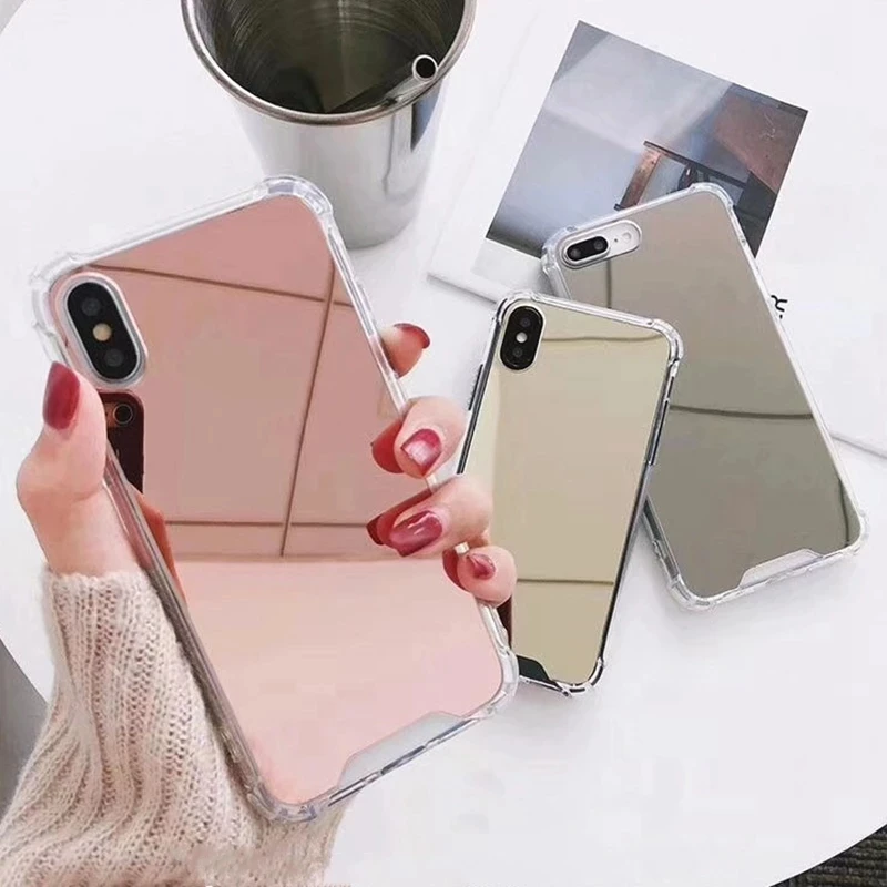 

Luxury Clear Makeup Mirror TPU Case For iphone XS MAX XR 13 12 11Pro MAX Shockproof Cover For iphone 7 8 6plus 11 PRO Phone Case