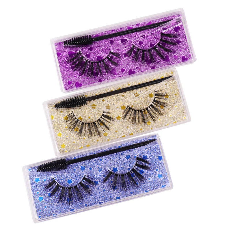 

guangzhou false eyelashes 3d fiber false eyelash 15 models mix style customized packaging, Natural black mink eyelashes