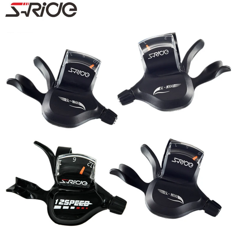 

S-RIDE Bicycle Derailleur Shifter Transmission Left 3 Speed Right 7/8/9/10/11/12 Speed Mountain Road Cycling Bike Parts, Black