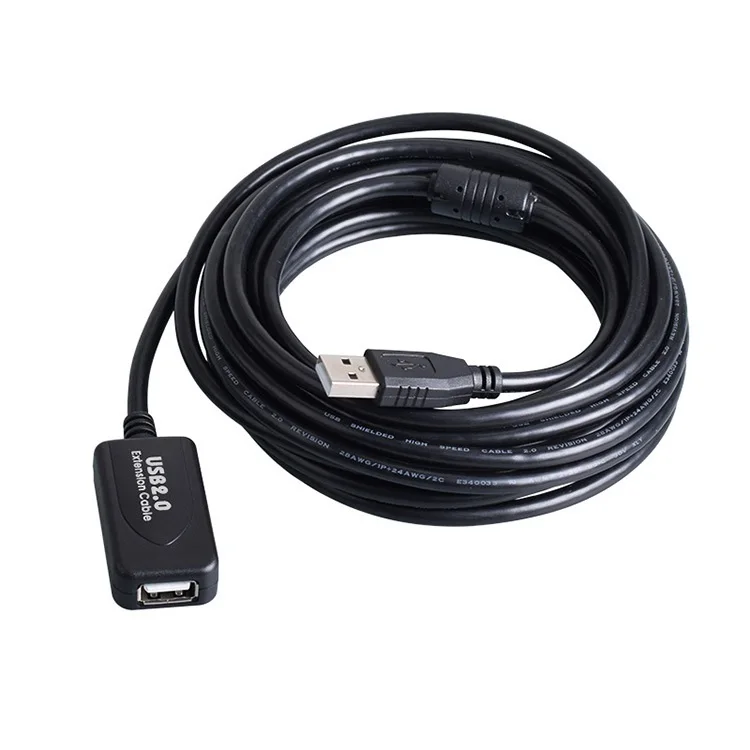 

China long usb cable 5m usb 2.0 active repeater cable with built-in chipset, Black blue or oem