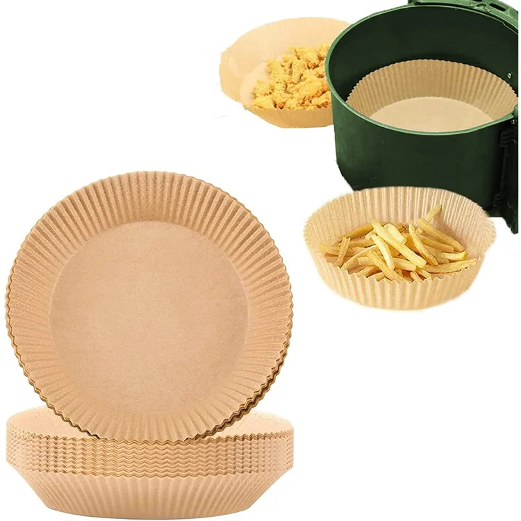 

16cm 20cm Air Fryer Disposable Paper Parchment Wood Pulp Steamer Baking Paper For Air Fryer Cheesecake Air Fryer Accessories