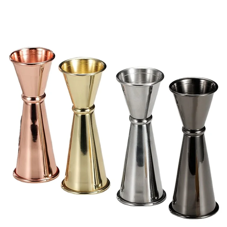 

Bartender stainless steel cocktail cup with scale oz30/60 Double End Measuring Jigger, Sliver/gold/rose gold/black