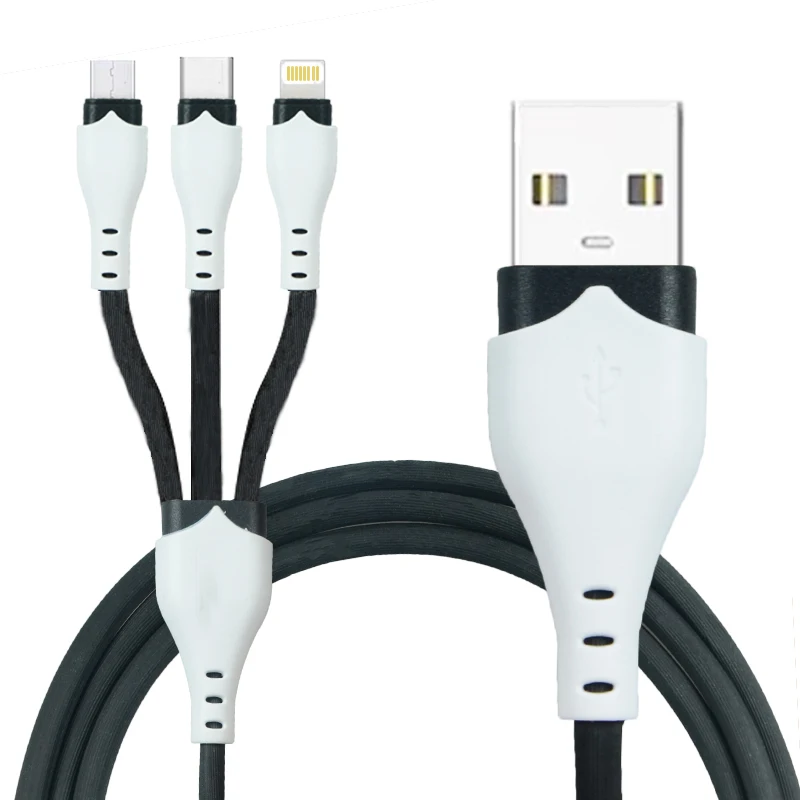 

SIPU usb type-c Android usb charger cable 3 in 1 multi use mobile phone tablet charging data cable line, Yellow,black,pink,white