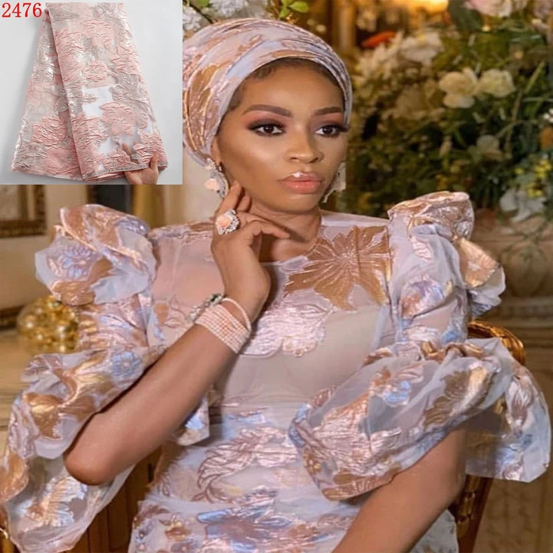 

Embroidery Brocade Tulle Net Lace African Lace Fabric For Women Wedding Dress Top Quality Brocade Jacquard Fabric 2476