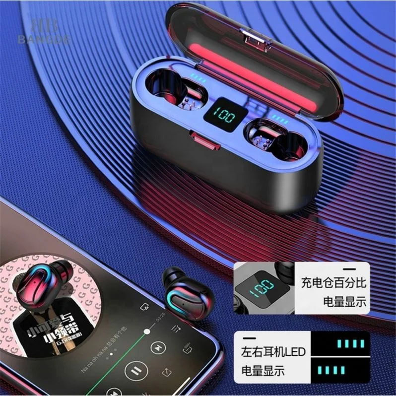 High Quality Bluetooth 5.0 Earphones Q32 TWS Wireless Headphone Sports Bluetooth Earbuds With LED Display Charging Case