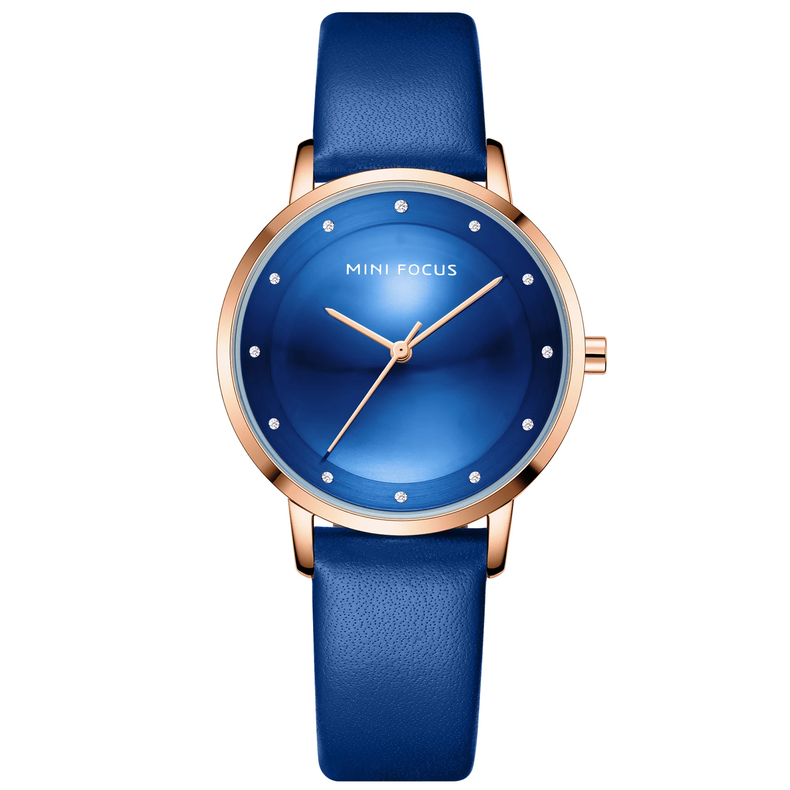 

Popular Hot Sale Minimalist Fashion Reloj A Prueba De Agua Japanese Movement Blue Calfskin Belt Women Watches, 6 colors