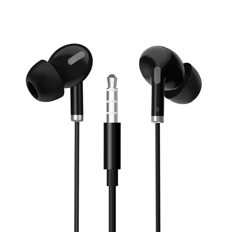 

PUJIMAX 3.5mm Universal Earphones Wired Control In-Ear Stereo Comfortable Wear Earbuds Music Sport Game HIFI Headset With Mic, White/ black