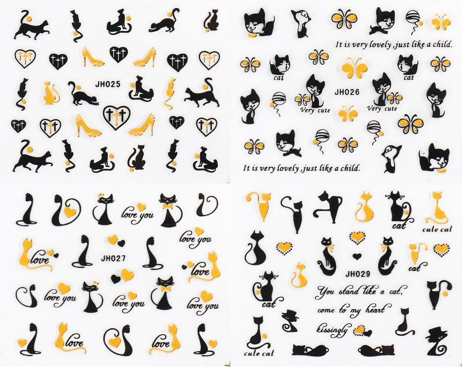 New Easy Use Japanese Cartoon Cat Cute 3d Nail Stickers Glue Decal Decoration Buy High Quality Easy Use 3d Nail Sticker Carton Design Nail Art Stickers For Girl Hot Designers Stickers For