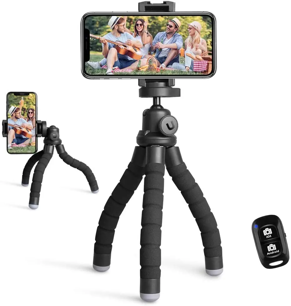 

Mini tripod Mobile phone stand With Wireless Shutter Remote Flexible Selfie Stick Mobile Phone Stand Tripod, Black