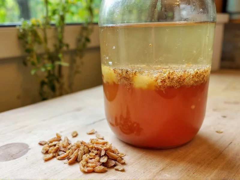 Apple cider vinegar gnat trap materials on wooden table