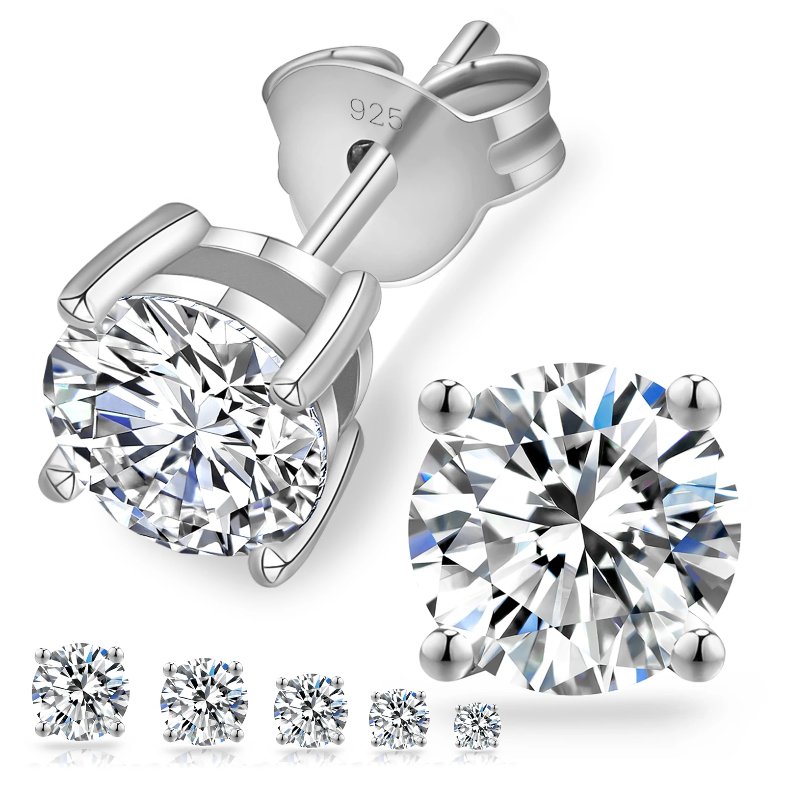 Wholesale Mossanite Trend Jewelry Men 14K Gold Plated 0.5 1.0 2.0ct 925 Sterling Silver VVS Diamond Moissanite Women Earring