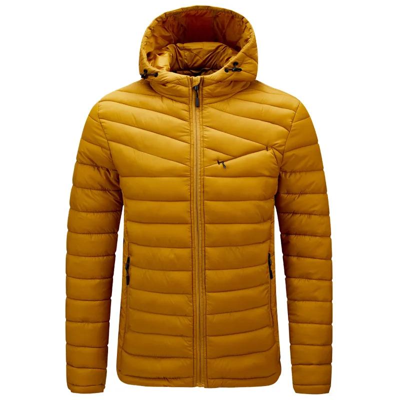 

2021 New Men's Hooded Cotton Puffer Padded Jacket Lightweight Outdoor Windproof Washable Coats, Customized color