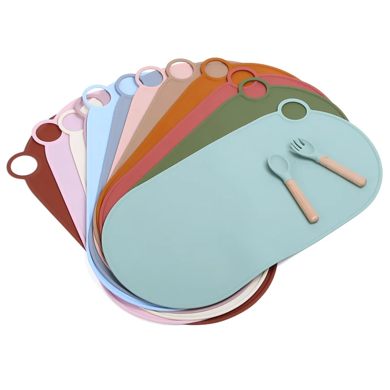 

Kitchenware Non-slip Baby Place Table Mat Silicone Folding Kid Placemat