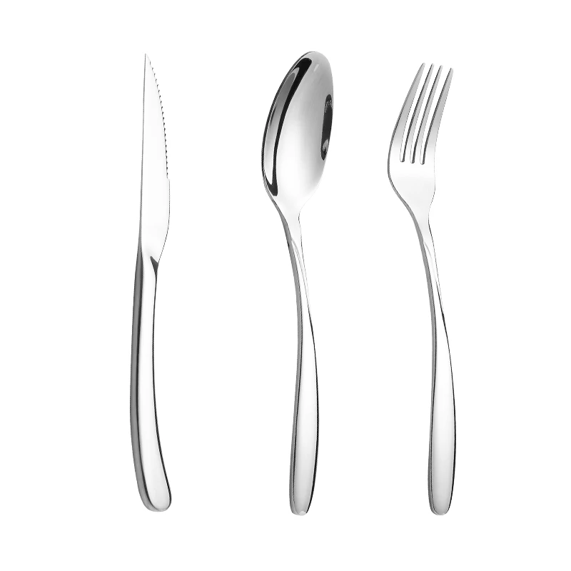 

3 Pieces of A Silverware Cutlery Set, Mirror Polish, Can be Washed in The Dishwasher., Sliver