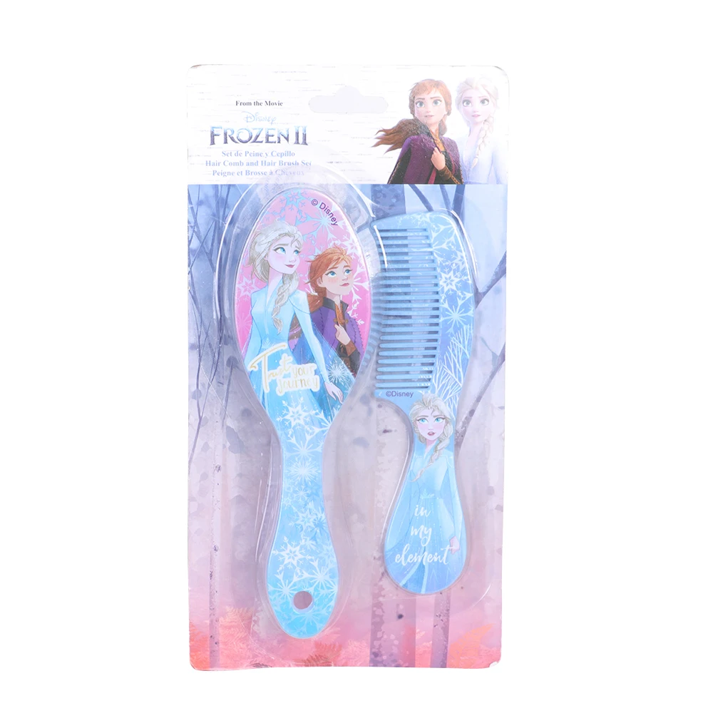 

F&J fashion 2 pcs brush wholesale princess kids plastic brush comfortable hair accessory set