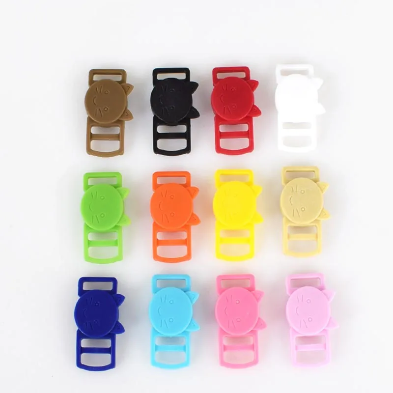 

MeeTee F5-4 10mm Adjustable Plastic Buckle Cat Head Shaped Quick Release Safety Buckles Colorful Pet Collar Buckle Accessories