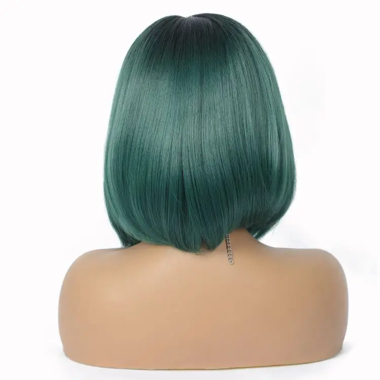 

Vendors color qualitiy Cheaphair wigs,Lace front wigs,Brazilian Short Green bob wig ready to ship bob
