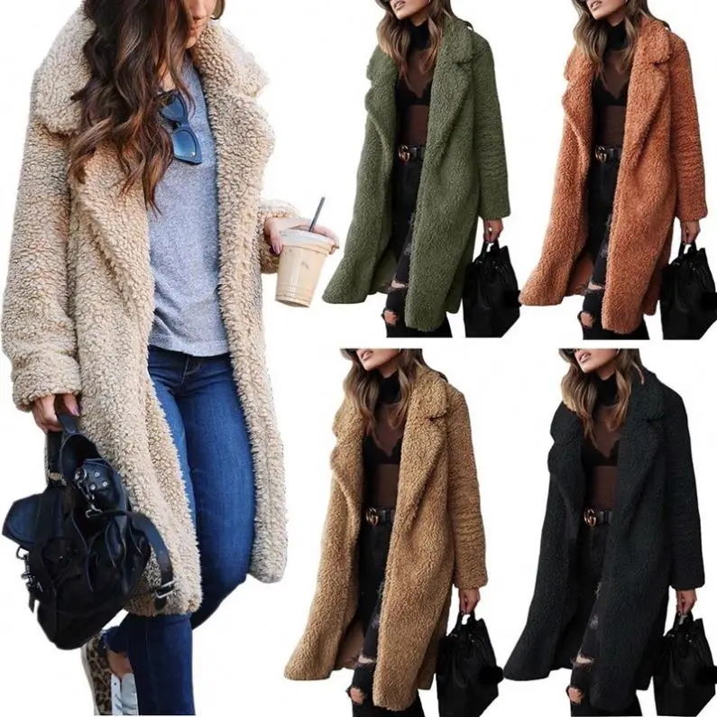 

Women Long Sleeve Winter Fur Coat