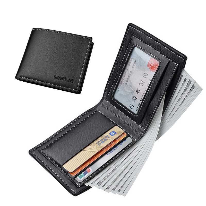 

OEM carteira de couro coffee purses for man luxury designer grain leather purse for men leather wallets holder, Black