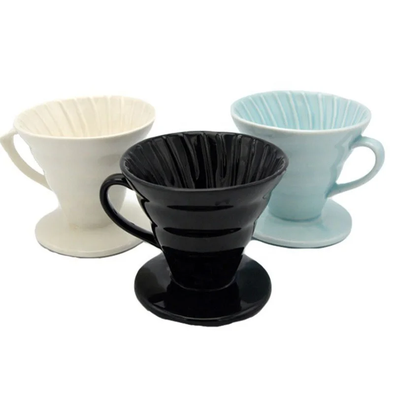 

Hot selling coffee utensils V60 coffee filter cup Ceramic Drip coffee filter cup