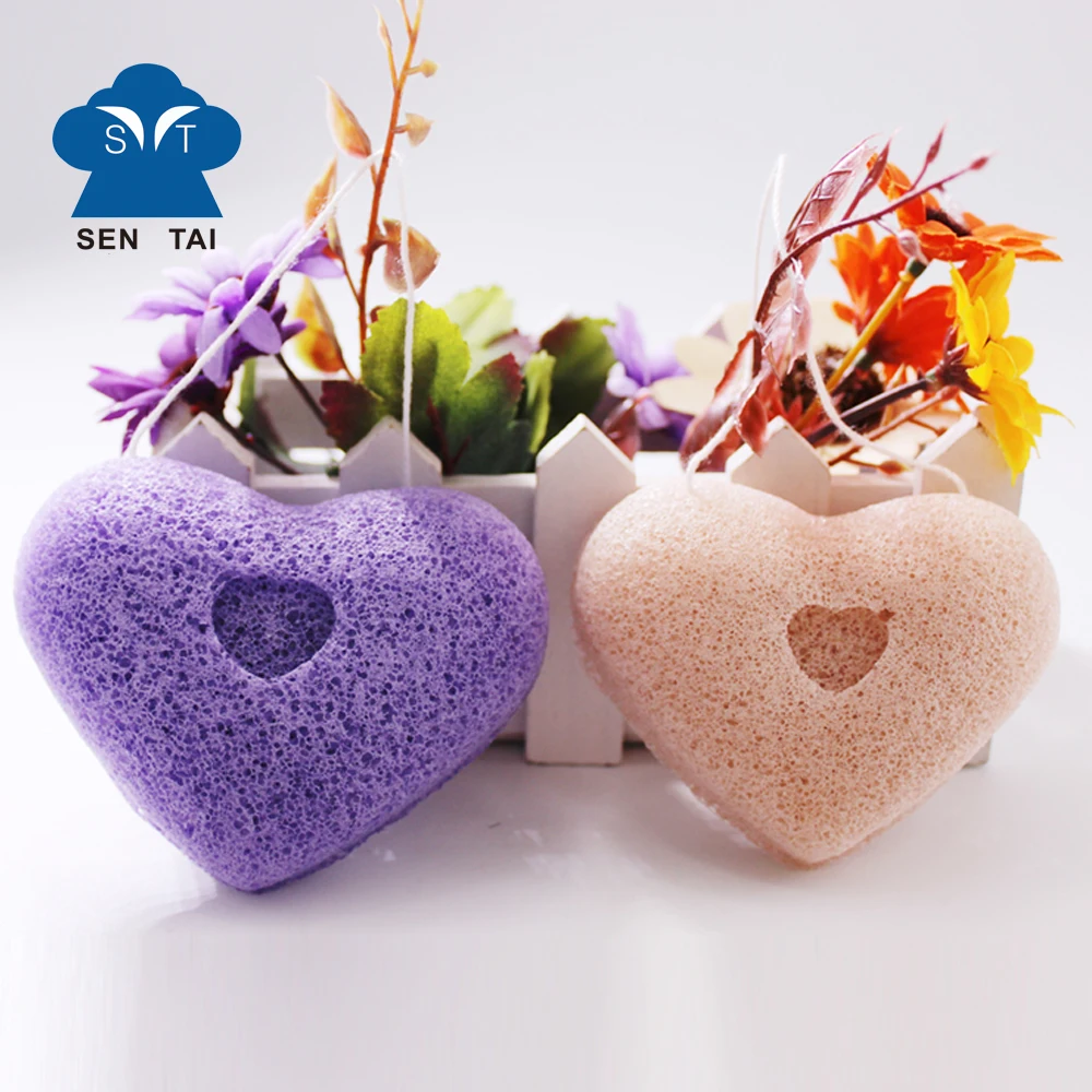 

Body cleaning sponge carbon konjac sponge with heart shaped