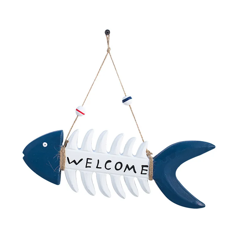 

mediterranean beach nautical wooden fish bone sculptures shape gifts craft welcome arrow sign ocean wall hanging art home decor
