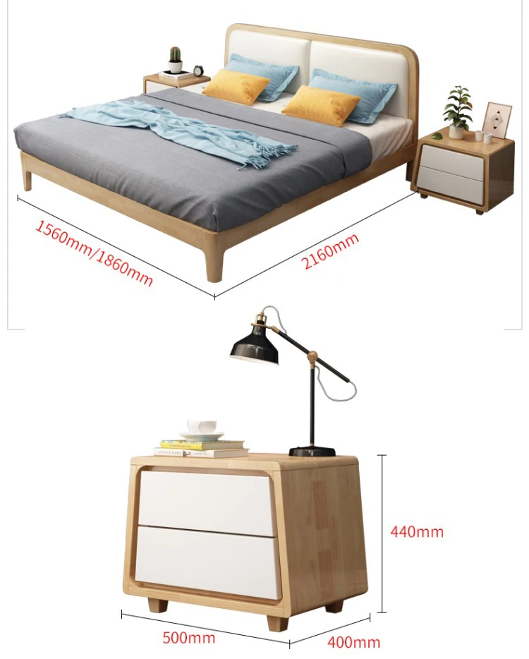 Hot sale cheap bedroom furniture set MDF king size bed