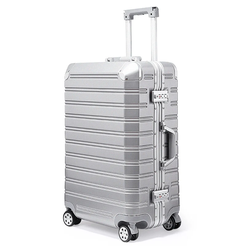 

#9188 20"inch Silver classic Business Travel Suit Case Best Business case & luggage manufacturer aluminum suitcase logo print
