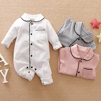 

High Quality Baby Romper 100% Cotton Round collar Jumpsuit