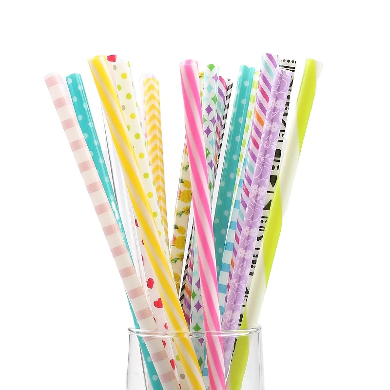 

Reusable Tumbler Straw PP Hard Plastic Printing Straws, Customized color