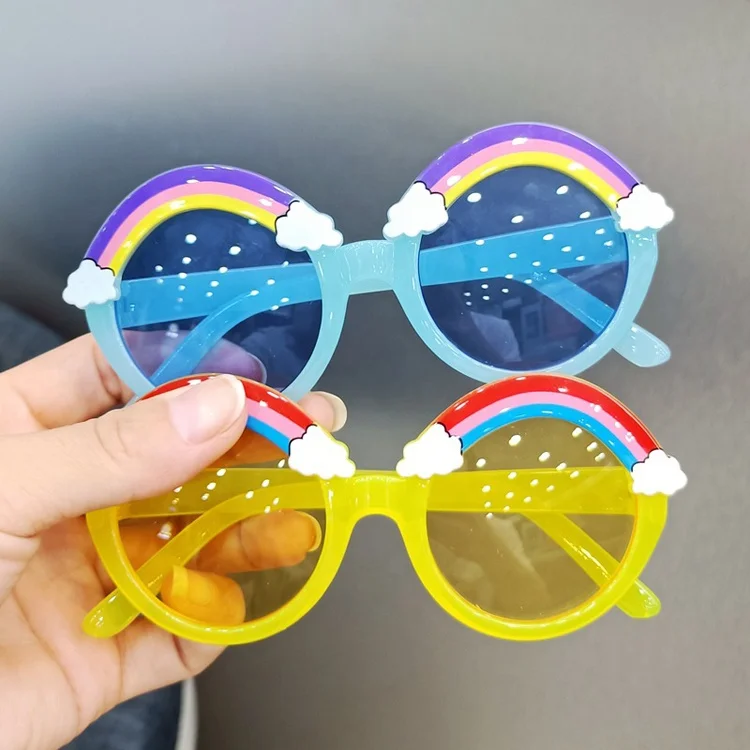 

DOISYER 2021 New Korean children's fashion round frame glasses trend cloud rainbow cute glasses cartoon sunglasses kids