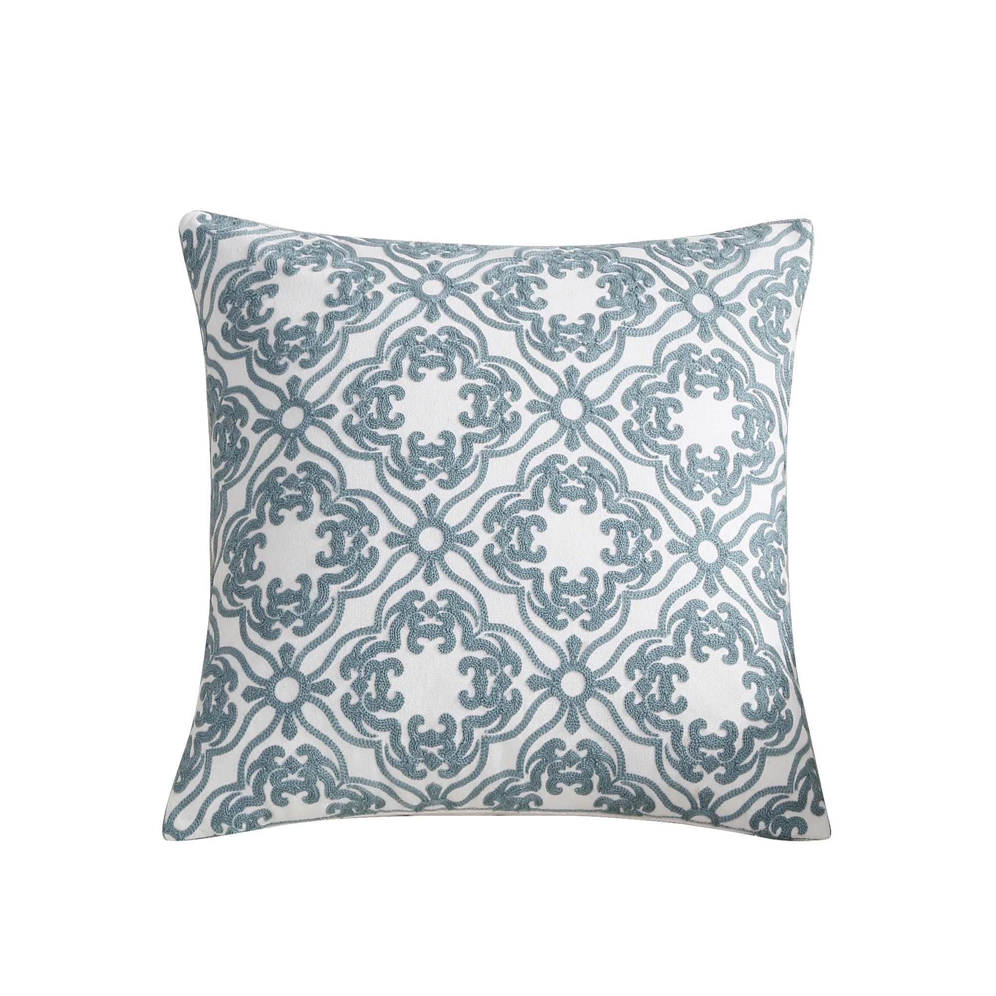 45*45cm Blue Embroidered Cushion Covers Wholesale Sofa Cushion Cover Decorative Factory Direct