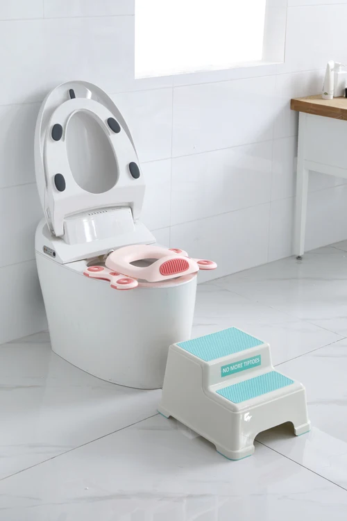 
China Soft-Grip Non-slip Cheap Safety Toddlers Plastic Child 2 Step Stool for Bathroom 