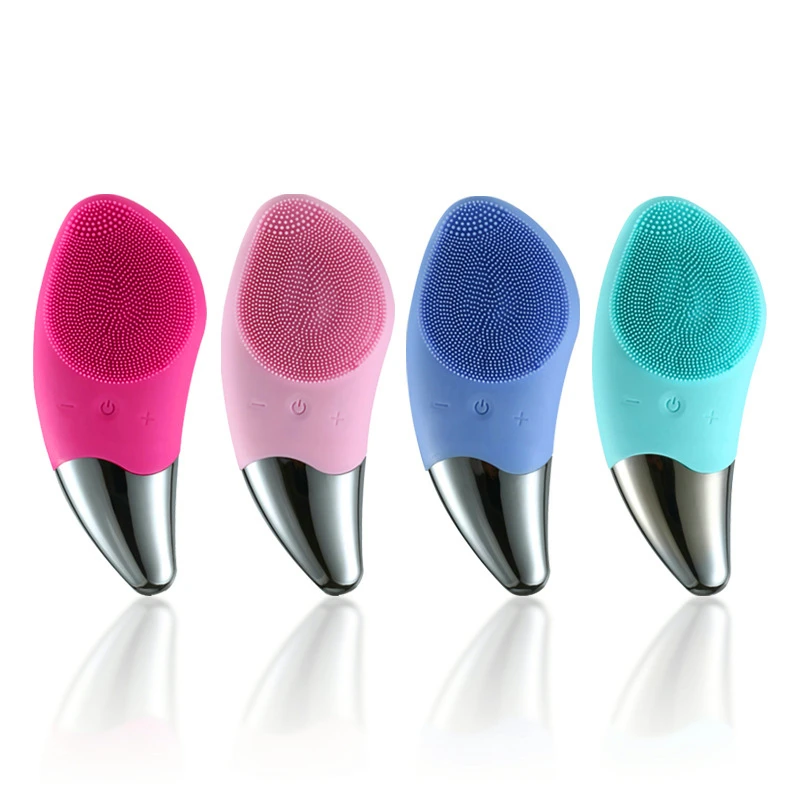 

Best selling beauty products facial exfoliating brush ipx7 waterproof electric silicone Cleanser, Pink,mint green,blue
