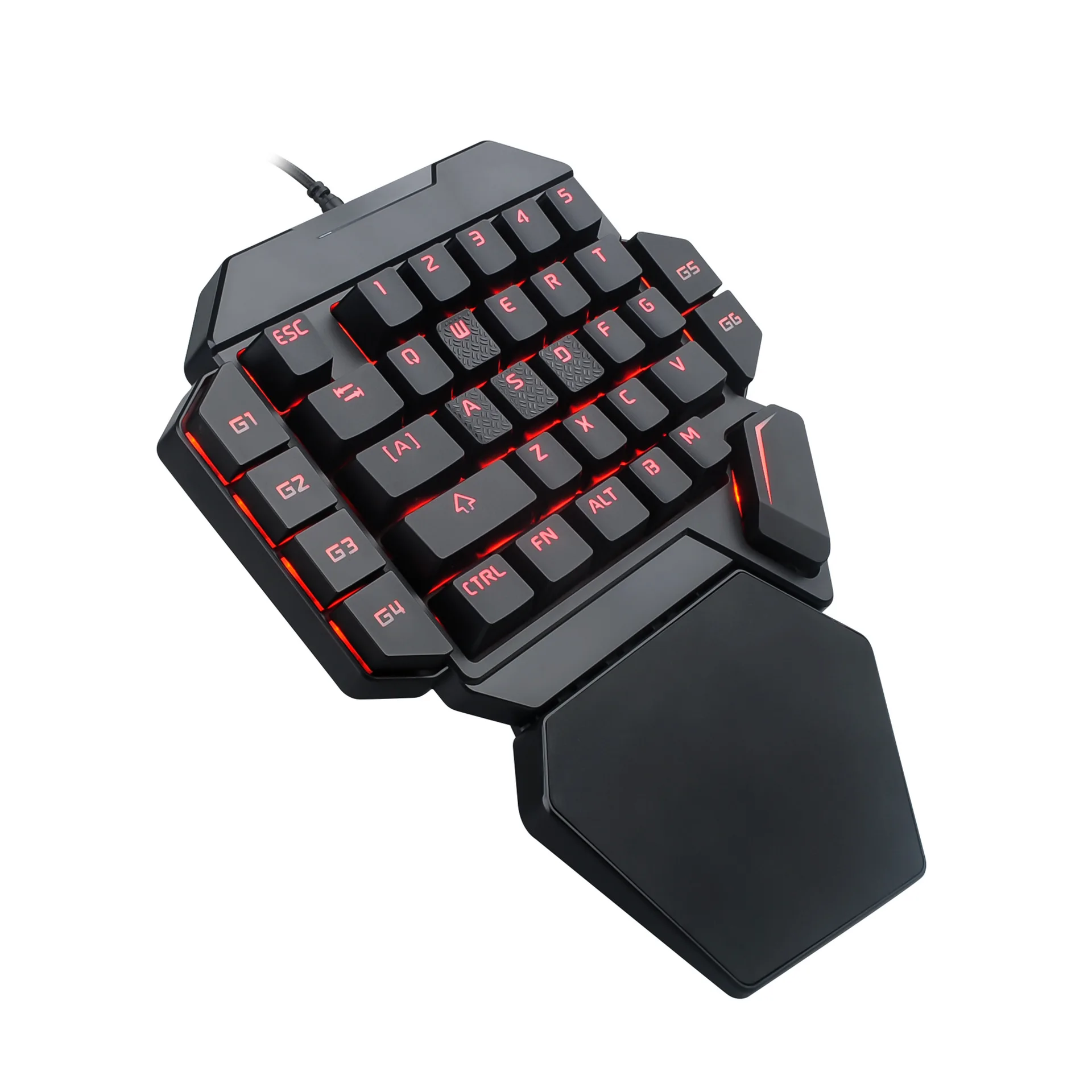 

China Manufactory ergonomic 35 Keys Single One Hand USB Wired PC Gaming Keypad for Mobile Phone Gamer keyboard for android ps4, Black