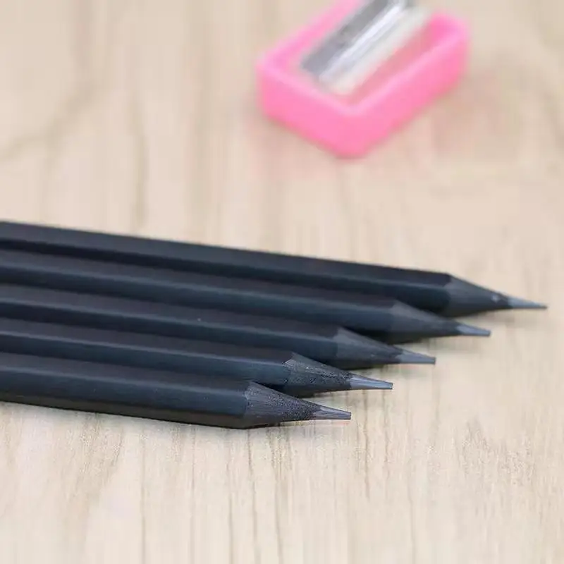 
Premium Quality 7 Inch Round Hexagonal Shape Custom Logo HB Wood Black Pencil 