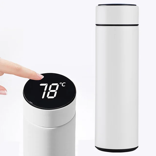 led thermos 2020 creative business gift 500ml vacuum flask can be customized LOGO stainless steel led flask