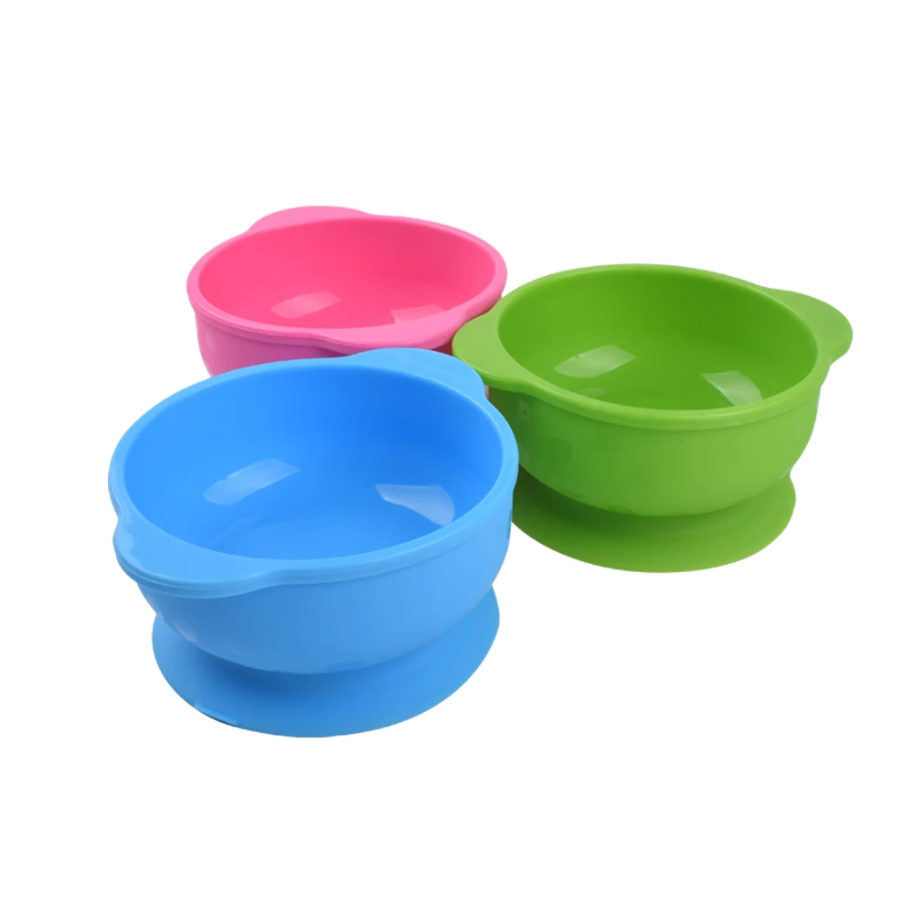 

Kids Baby Toddlers Feeding Non-Stick Flexible Easy Clean Silicone Tableware Sucker Bowl With Suction Cup
