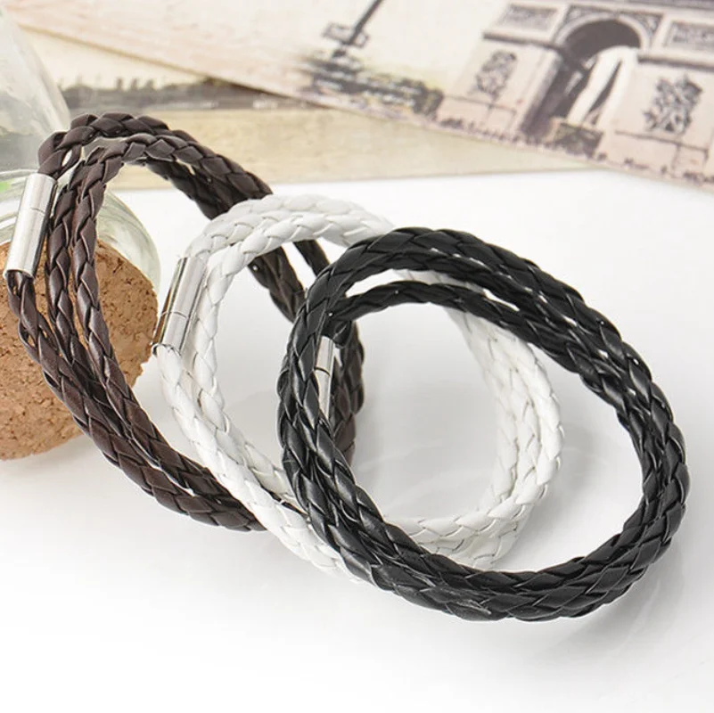

Multi Layer Braided Leather Bracelets Rope For Men Holiday Casual Adjustable Length Male Jewelry, Picture shows