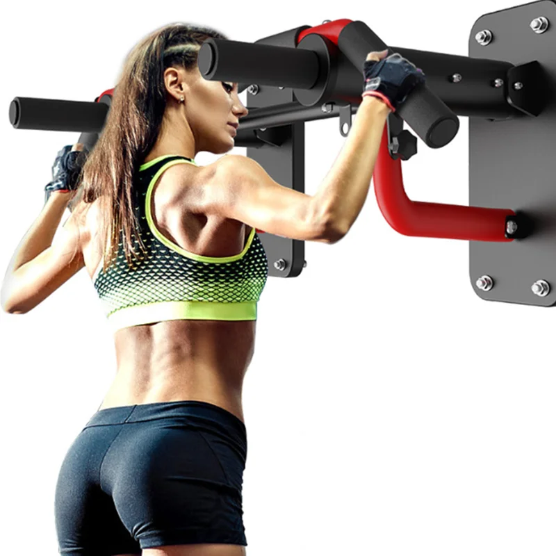 

Multi-Function Wall Mounted Indoor Home Gym Equipment Horizontal Pull Up Bar, Black red, black yellow