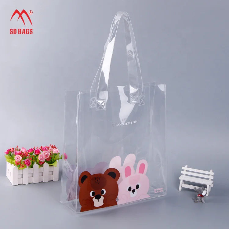 

Wholesales pvc clear plastic beach bag with handle