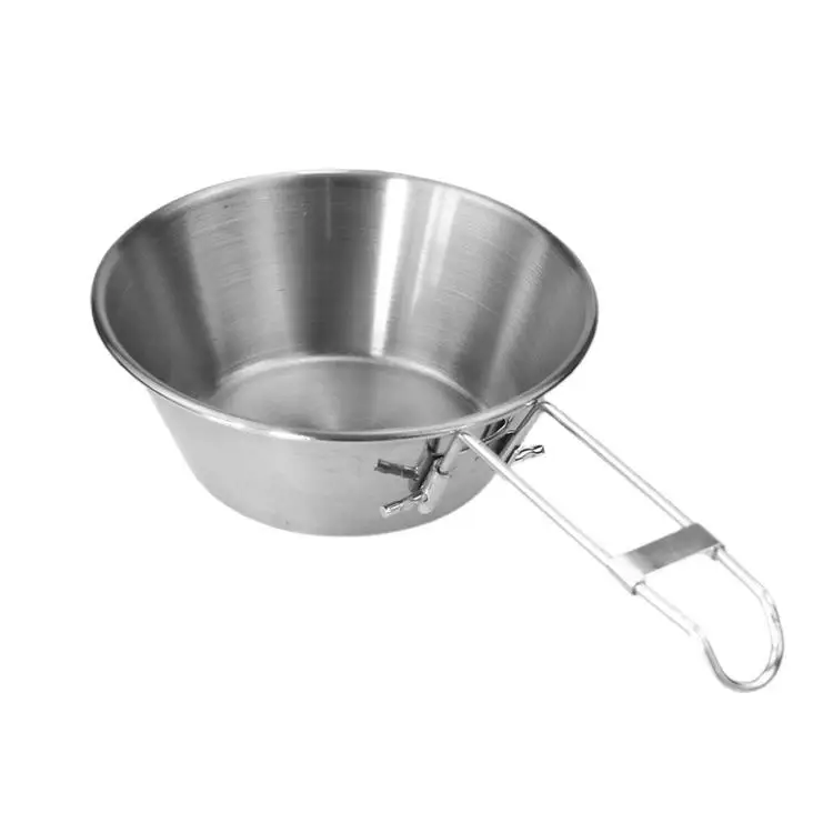 

Outdoor Stainless Steel Folding Bowl Camping Tableware Picnic Wide Mouth Tea Cup Coffee Cup Portable Foldable for Camping